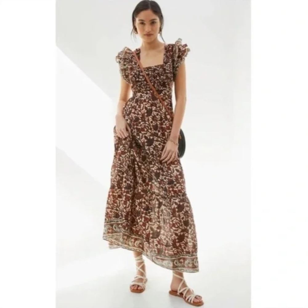 NWT Anthropologie Love The Label Mirabelle Maxi Dress Size L